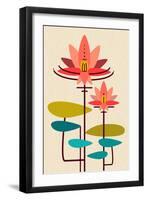 Scandinavian Lotus (White)-null-Framed Art Print