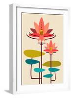 Scandinavian Lotus (White)-null-Framed Art Print