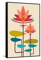 Scandinavian Lotus (White)-null-Framed Stretched Canvas