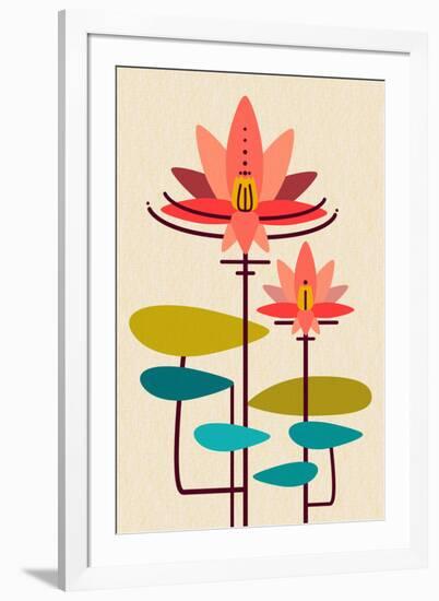 Scandinavian Lotus (White)-null-Framed Art Print