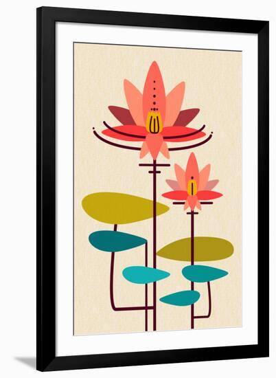 Scandinavian Lotus (White)-null-Framed Art Print