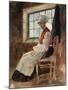 Scandinavian Peasant Woman in an Interior, C.1906 (W/C with Graphite on Card)-Alexandre Lunois-Mounted Giclee Print