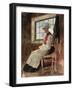 Scandinavian Peasant Woman in an Interior, C.1906 (W/C with Graphite on Card)-Alexandre Lunois-Framed Giclee Print