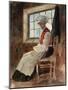 Scandinavian Peasant Woman in an Interior, C.1906 (W/C with Graphite on Card)-Alexandre Lunois-Mounted Giclee Print