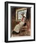 Scandinavian Peasant Woman in an Interior, C.1906 (W/C with Graphite on Card)-Alexandre Lunois-Framed Giclee Print