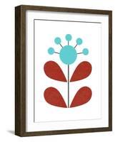 Scandinavian Turquoise Flower-Anita Nilsson-Framed Art Print