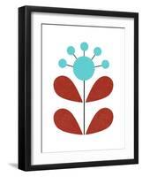 Scandinavian Turquoise Flower-Anita Nilsson-Framed Art Print