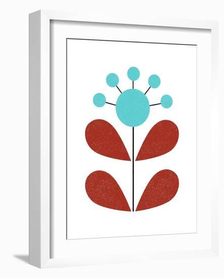 Scandinavian Turquoise Flower-Anita Nilsson-Framed Art Print