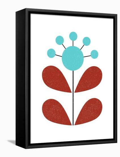 Scandinavian Turquoise Flower-Anita Nilsson-Framed Stretched Canvas