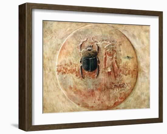 Scarab and Ra, Tomb of Seti, Egypt, 1910-Walter Tyndale-Framed Giclee Print