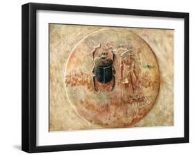 Scarab and Ra, Tomb of Seti, Egypt, 1910-Walter Tyndale-Framed Giclee Print