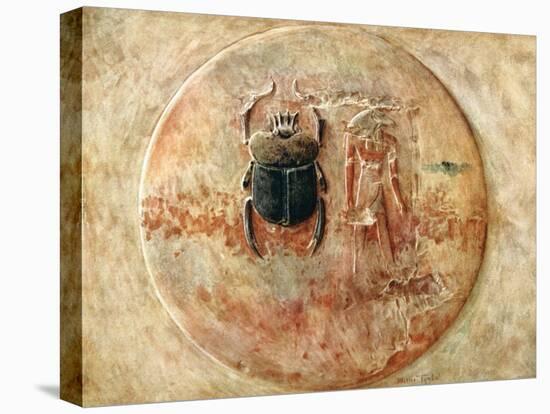 Scarab and Ra, Tomb of Seti, Egypt, 1910-Walter Tyndale-Stretched Canvas