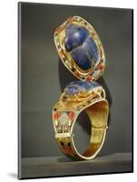 Scarab Bracelet, from the Tomb of Tutankhamun, New Kingdom (Gold and Lapis Lazuli)-Egyptian 18th Dynasty-Mounted Premium Giclee Print