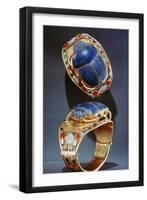 Scarab Bracelet from Tutankhamun's Tomb, 14th Century Bc-null-Framed Photographic Print