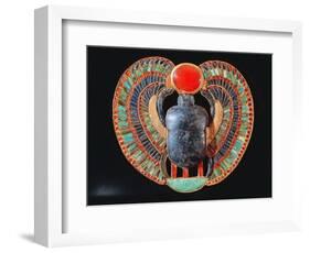 Scarab Pectoral, from the Tomb of Tutankhamun, in the Valley of the Kings at Thebes, c. 1361-52 BC-null-Framed Giclee Print