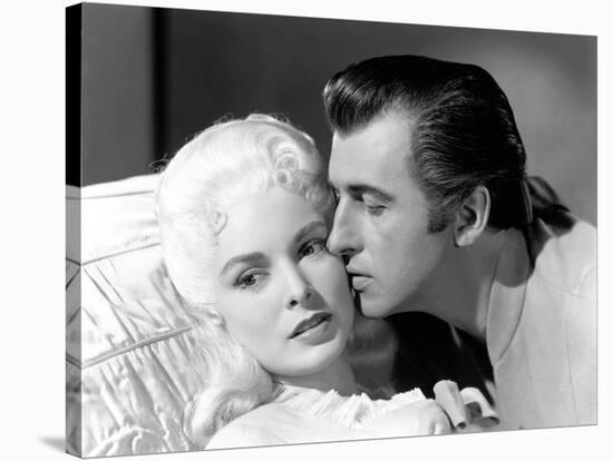 SCARAMOUCHE, 1952 directed by GEORGE SIDNEY Janet Leigh and Stewart Granger (b/w photo)-null-Stretched Canvas