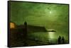 Scarborough by Moonlight from the Steps of the Grand Hotel-John Atkinson Grimshaw-Framed Stretched Canvas