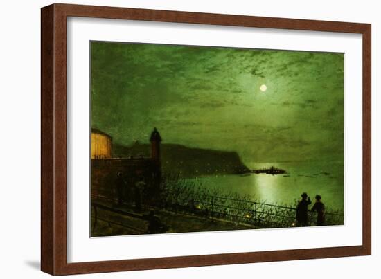 Scarborough by Moonlight from the Steps of the Grand Hotel-John Atkinson Grimshaw-Framed Giclee Print