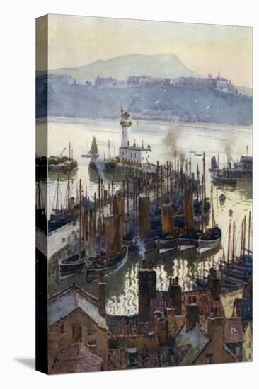 Scarborough Harbour-Ernest W Haslehust-Stretched Canvas