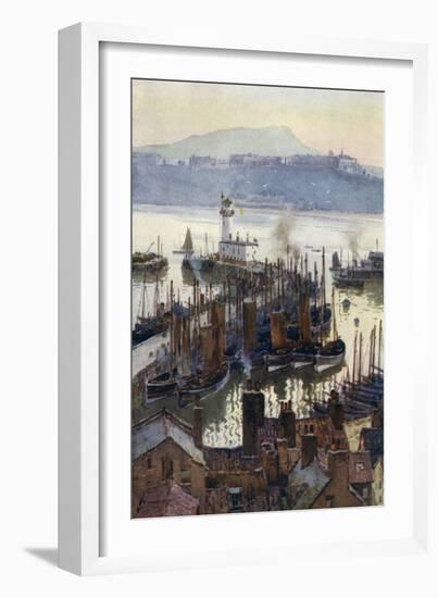 Scarborough Harbour-Ernest W Haslehust-Framed Art Print