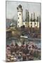 Scarborough Harbour-Ernest W Haslehust-Mounted Art Print