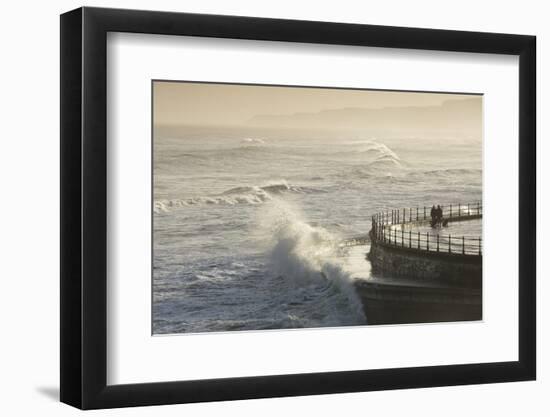 Scarborough South Bay rough seas and sea defences, Scarborough, North Yorkshire, Yorkshire, England-John Potter-Framed Photographic Print