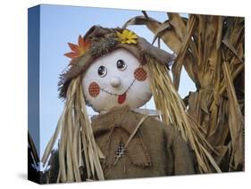 Scarecrow and Dead Corn Husks, Carnation, Washington, USA-Merrill Images-Stretched Canvas