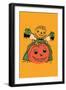 Scarecrow and Jack-O-Lantern-null-Framed Art Print