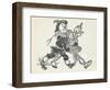 Scarecrow and the Tin Woodman Carrying a Sleeping Dorothy and Toto Out Of the Deadly Poppy Field-William Denslow-Framed Giclee Print