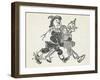 Scarecrow and the Tin Woodman Carrying a Sleeping Dorothy and Toto Out Of the Deadly Poppy Field-William Denslow-Framed Giclee Print