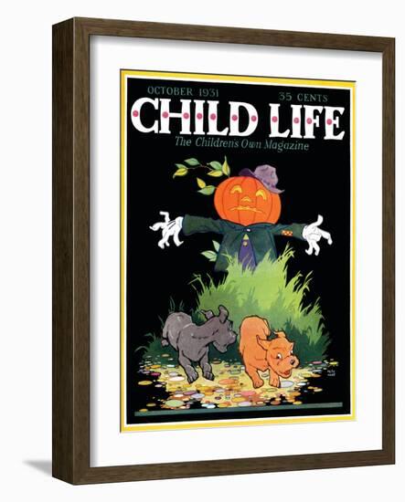 Scarecrow - Child Life, October 1931-Keith Ward-Framed Giclee Print