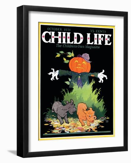 Scarecrow - Child Life, October 1931-Keith Ward-Framed Giclee Print