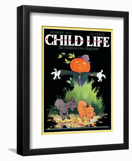 Scarecrow - Child Life, October 1931-Keith Ward-Framed Premium Giclee Print