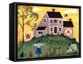 Scarecrow Pumpkin Sheep Cheryl Bartleypsd-Cheryl Bartley-Framed Stretched Canvas
