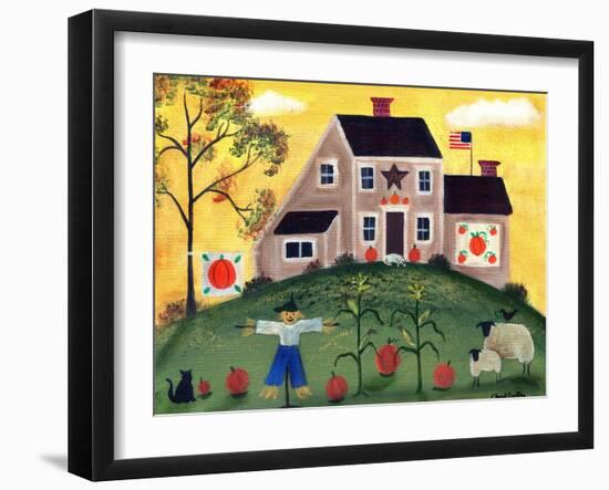 Scarecrow Pumpkin Sheep Cheryl Bartleypsd-Cheryl Bartley-Framed Giclee Print