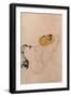 Scared, Crouching Young Girl, 1912-Egon Schiele-Framed Giclee Print