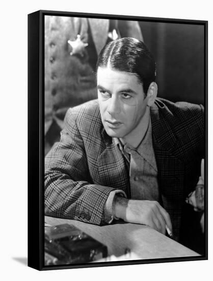 SCARFACE, 1932 directed by HOWAR HAWKS AND RICHARD ROSSON Paul Muni (b/w photo)-null-Framed Stretched Canvas