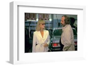 SCARFACE, 1983 directed by BRIAN by PALMA On the set, Michelle Pfeiffer with the director, Brian by-null-Framed Photo