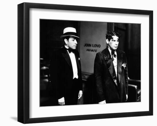 Scarface, from Left: George Raft, Paul Muni, 1932-null-Framed Photo