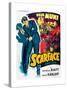 SCARFACE, Paul Muni on French poster art, 1932.-null-Stretched Canvas