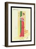 Scarlet Evening Gown-null-Framed Art Print