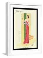 Scarlet Evening Gown-null-Framed Art Print