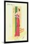 Scarlet Evening Gown-null-Mounted Art Print