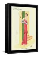 Scarlet Evening Gown-null-Framed Stretched Canvas