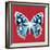 Scarlet Red Pop Butterfly-Christine Caldwell-Framed Art Print