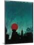 Scarlet Streetlight with Chrysler Building-Robert Cattan-Mounted Photographic Print