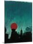 Scarlet Streetlight with Chrysler Building-Robert Cattan-Mounted Photographic Print