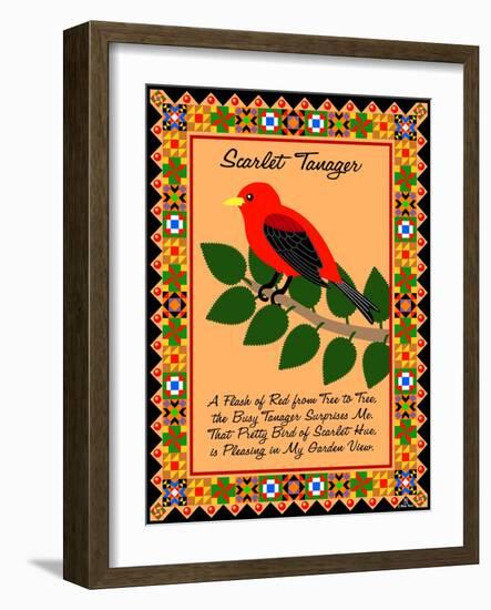 Scarlet Tanager Quilt-Mark Frost-Framed Giclee Print