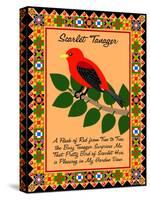Scarlet Tanager Quilt-Mark Frost-Stretched Canvas