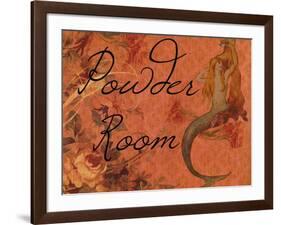 Scarlet Vintage Mermaid Powder Room-sylvia pimental-Framed Art Print